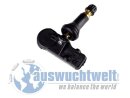 Das Bild zeigt einen schwarzen Reifendrucksensor mit...