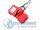 Das Bild zeigt einen rot-grauen Reifendrucksensor mit der Aufschrift „SENSOR SP102 ID: 0C852C0 146945“. Im Hintergrund ist ein transparentes, blaues Logo mit einer Weltkugel und dem Schriftzug „auswuchtwelt we balance the world“ zu sehen.